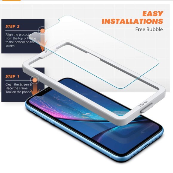 Screen Protector, Tempered Glass Film Apple iPhone 11 or iPhone XR, 3-Pack Clear - Picture 2 of 4